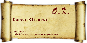 Oprea Kisanna névjegykártya